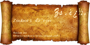 Zsubori Áron névjegykártya